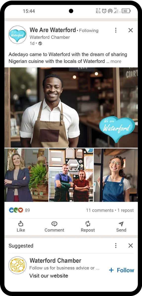 We Are Waterford LinkedIn campaign example